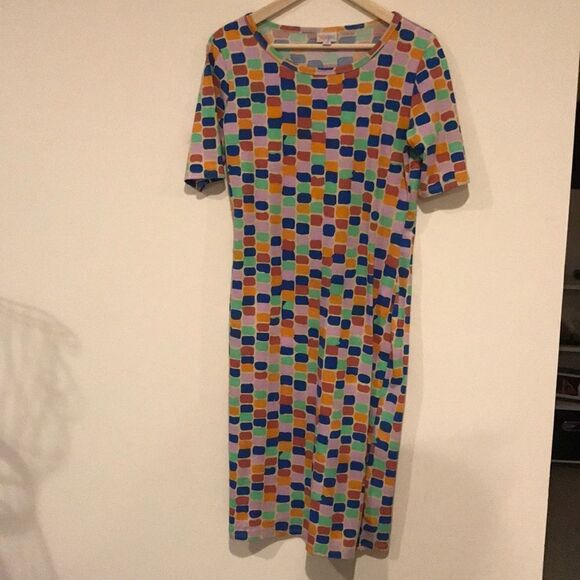 LuLaRoe Geometric Print Midi Dress - Size Medium - Picture 1 of 8